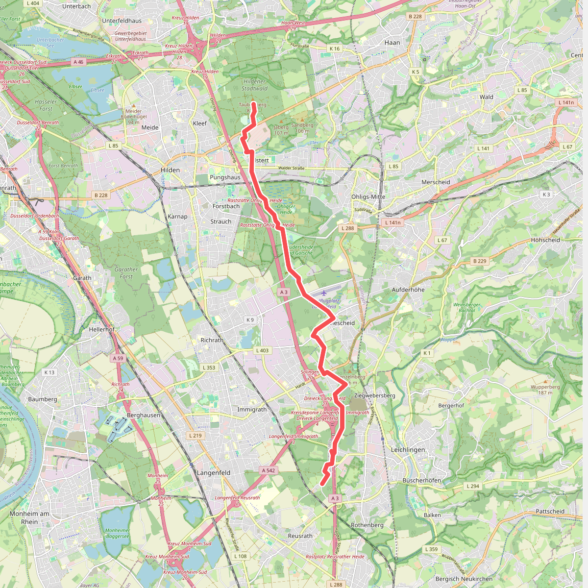 Naturfreundeweg Gerresheim-Leichlingen