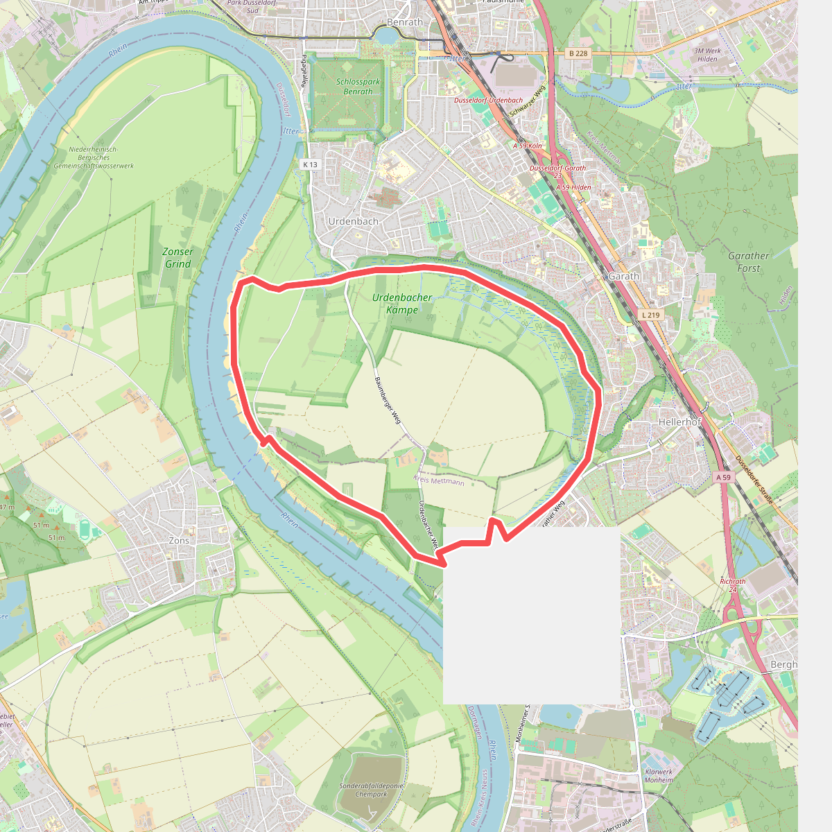 Urdenbacher Kämpe - Großer Rundweg