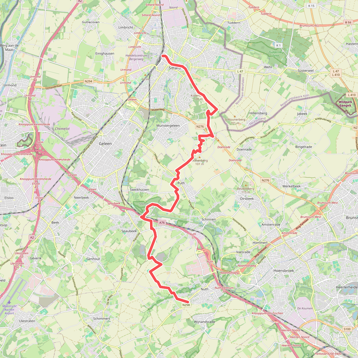 Sittard station - Nuth · Pelgrimspad etappe 22