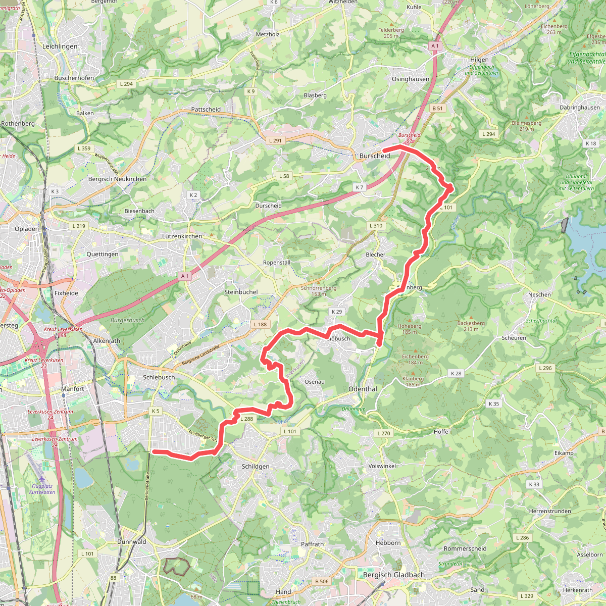 Schlebusch - Altenberg - Burscheid [<10]