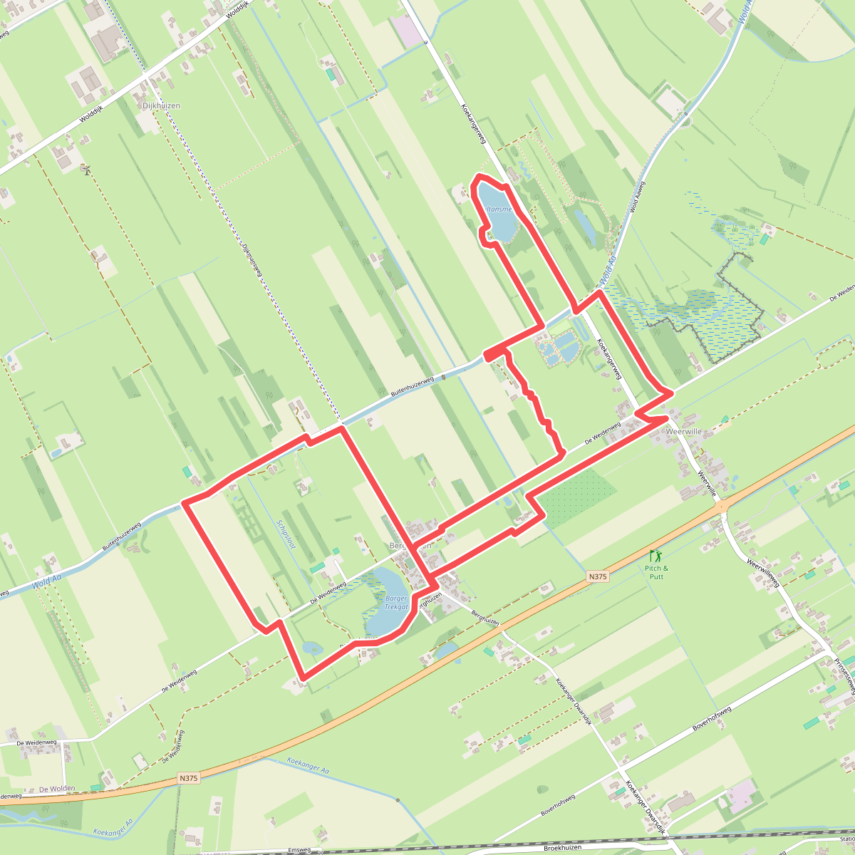 Wandelommetje Berghuizen rode route 9 km