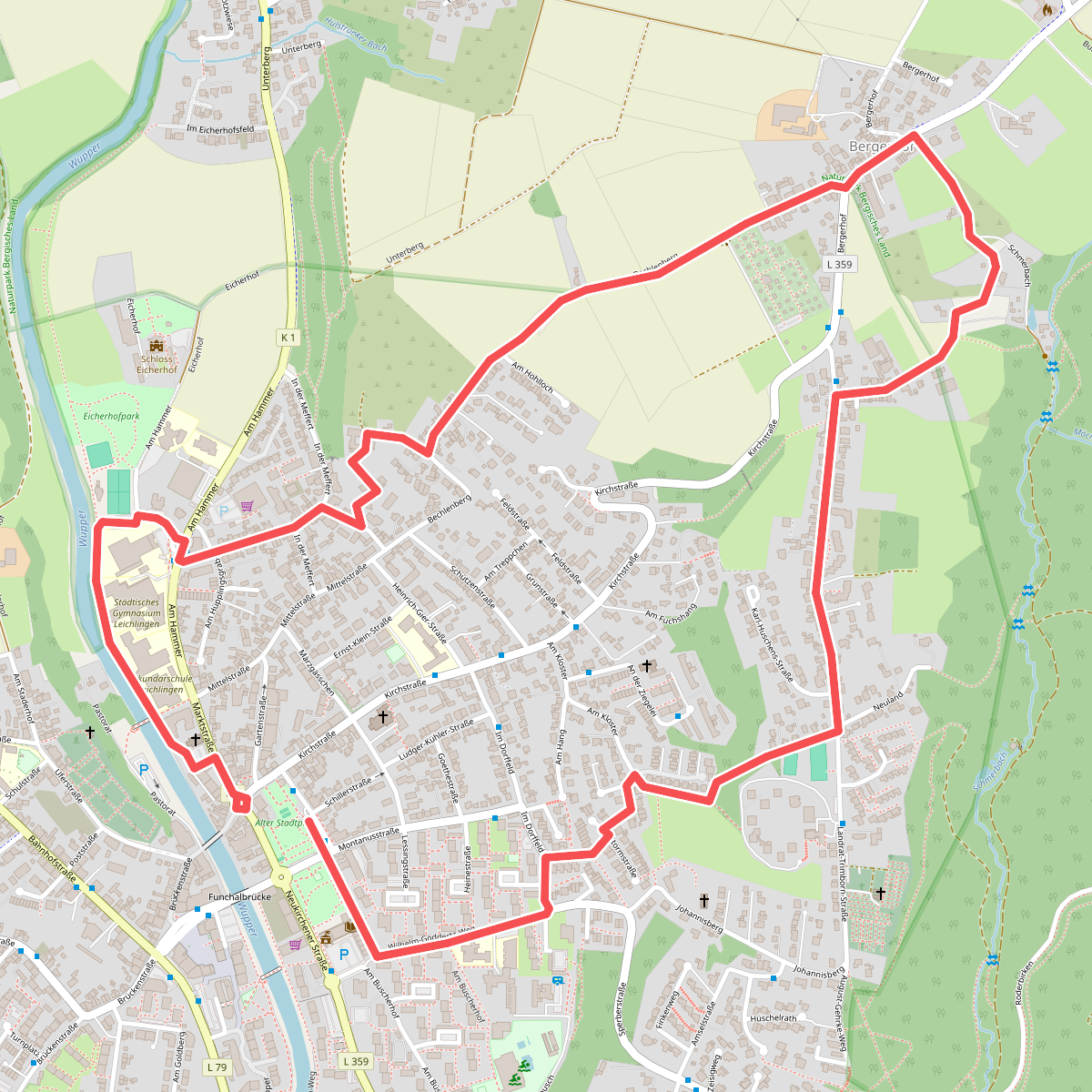 [Dreieck] Rundweg Leichlingen Stadtpark