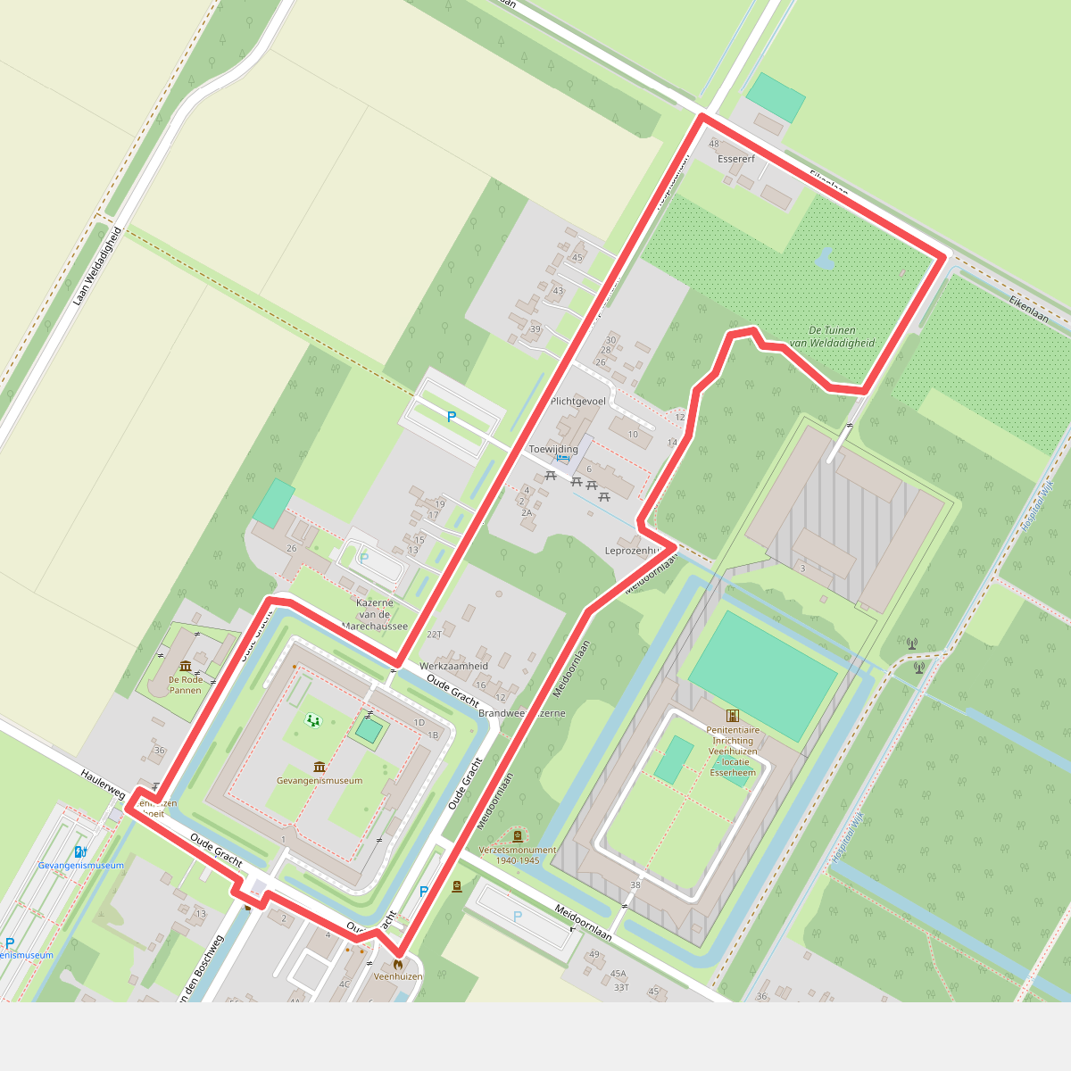 Blauwe route - Gestichtsroute Veenhuizen
