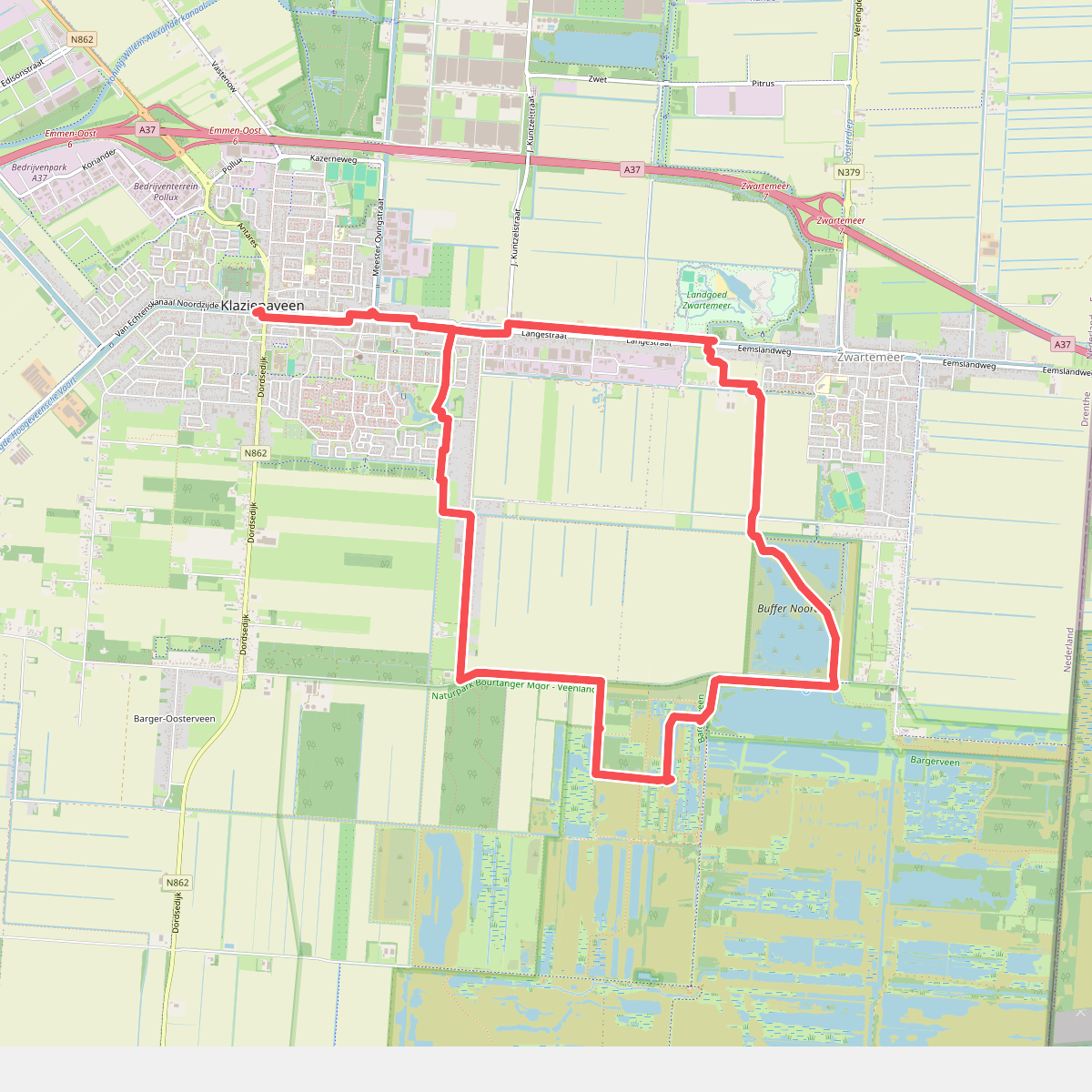 Hubroute Klazienaveen (14 km)