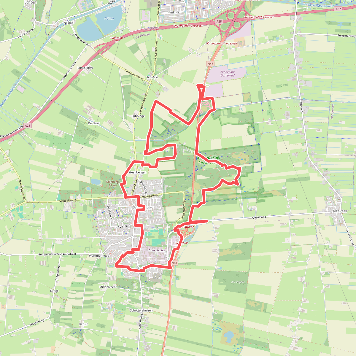 Hubroute Zuidwolde: tussen Zuidwolde en Klein Zwitserland