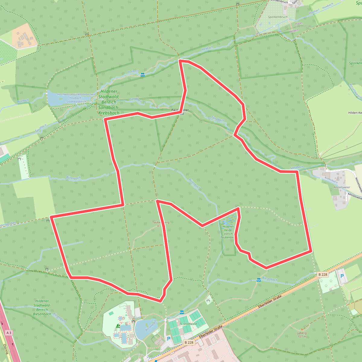 Laufstrecke Kaninchen (Hildener Stadtwald)