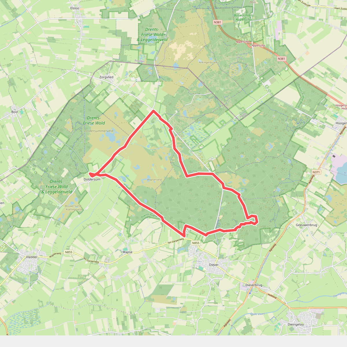 Doldersum - Berkenheuvelgebied - Wapserveld
