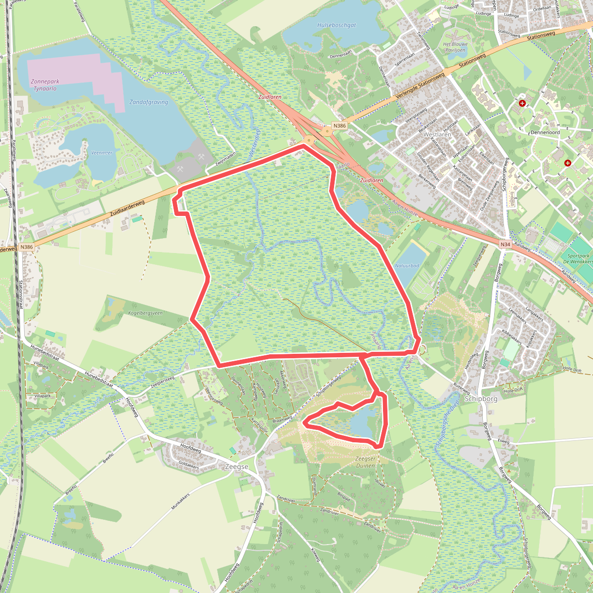 Wandelroute: Tynaarlo-Wedbroeken
