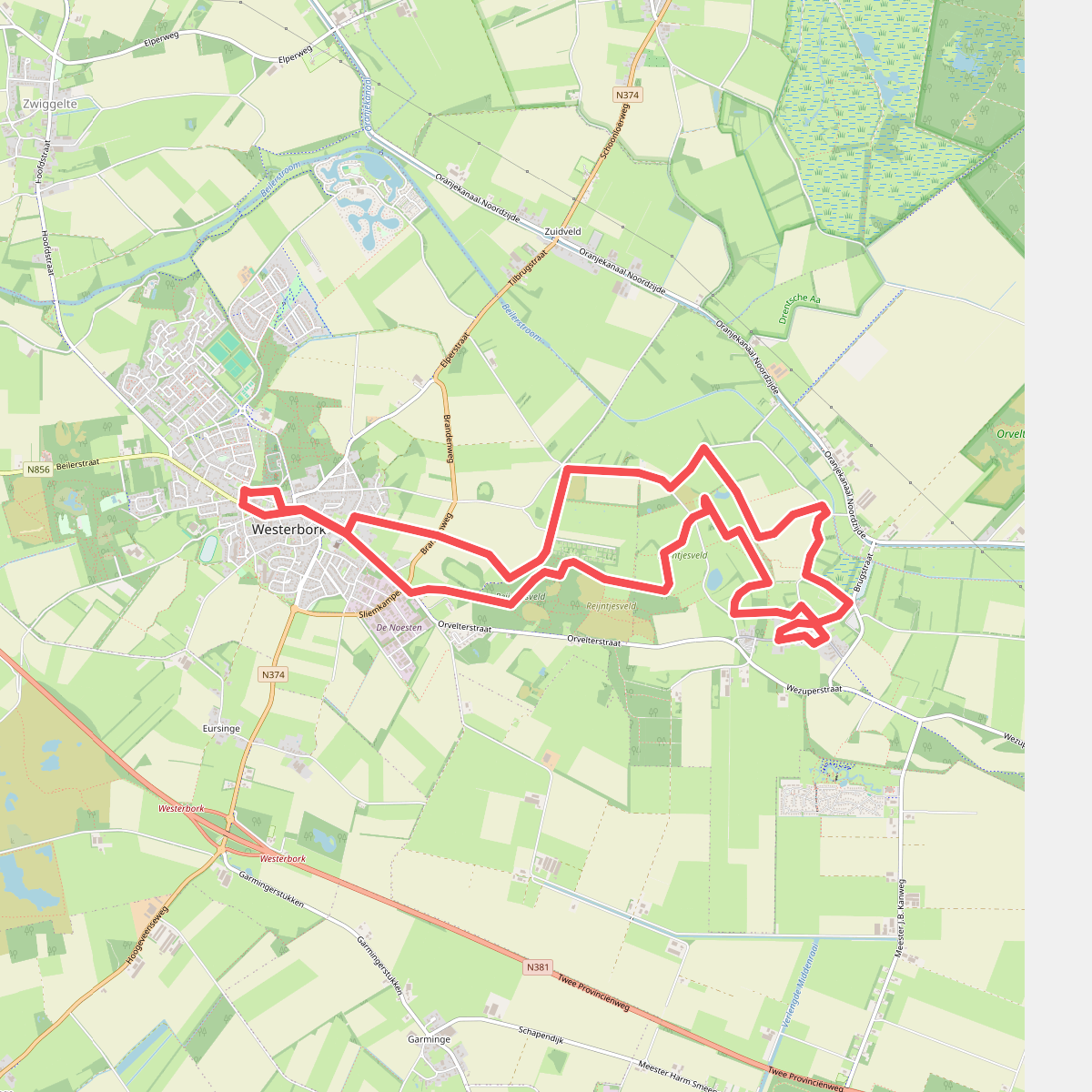 Wandelroute Westerbork-Orvelte v.v.