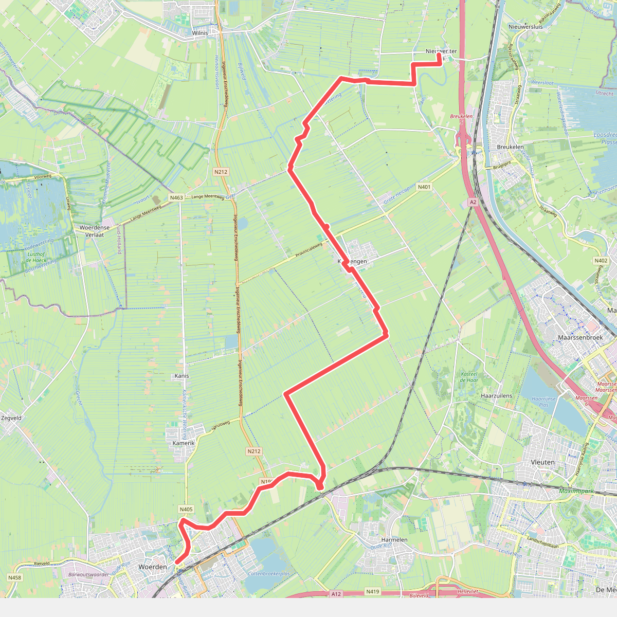 Nieuwer ter Aa - Woerden station · Floris V-pad etappe 4