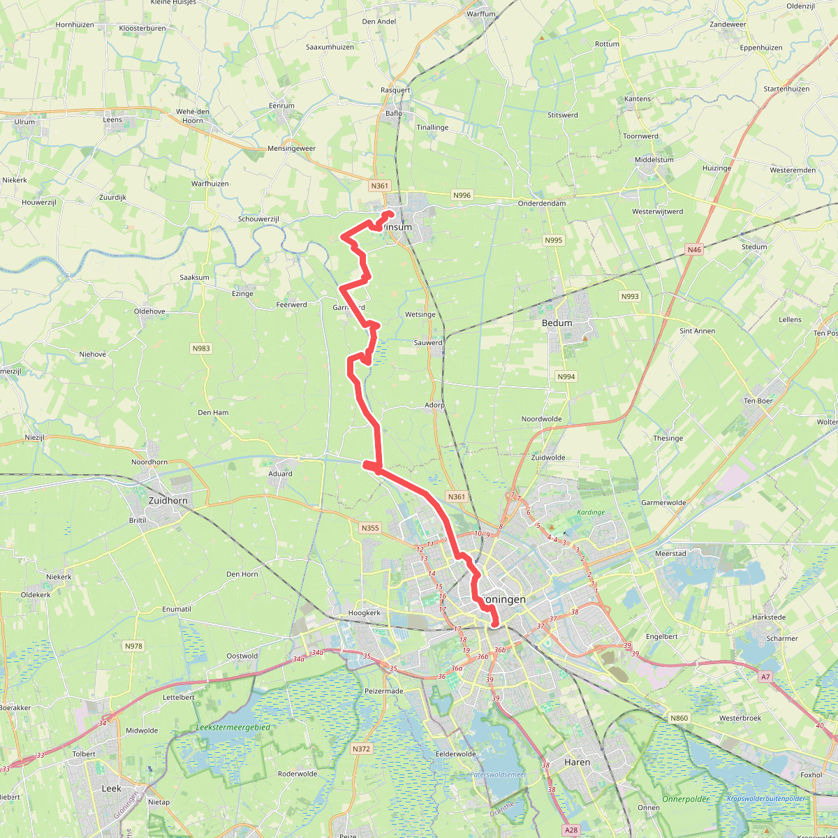 Winsum - Groningen · Pieterpad etappe 2