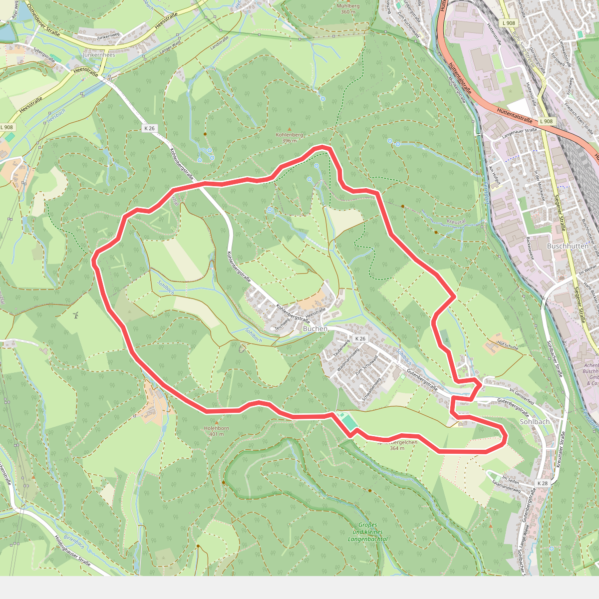 Bismarckeiche Rundweg A3 (Rund um Buchen)