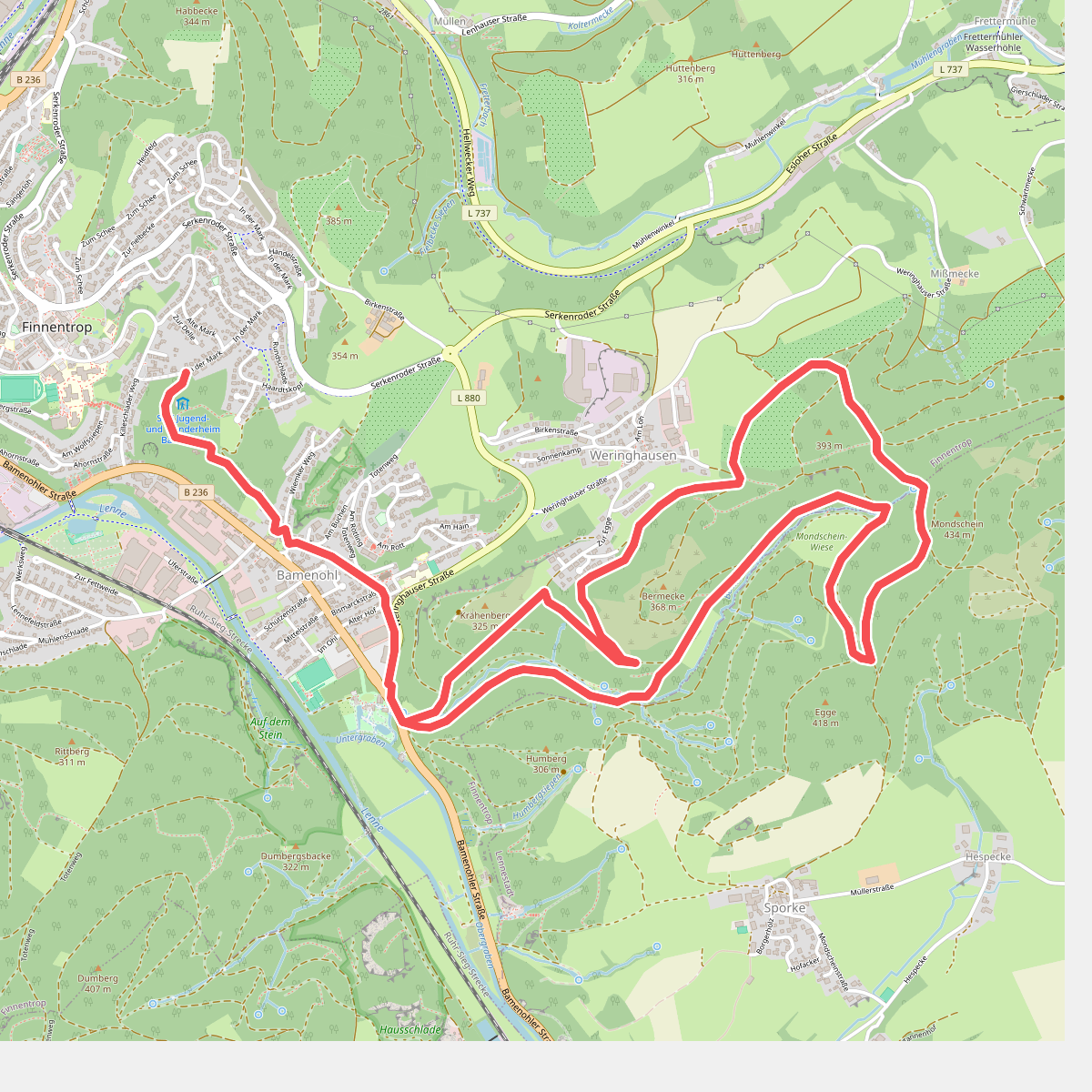 Rundwanderweg (Doppelbalken)