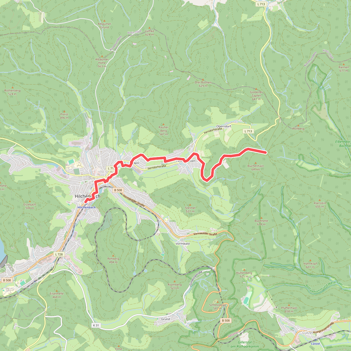 nördlicher Rothaarsteig-Zuweg Hilchenbach