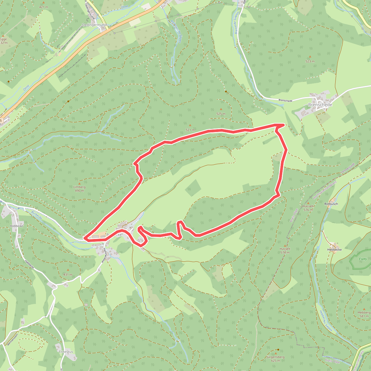 Burbecke Rundwanderweg Quadrat