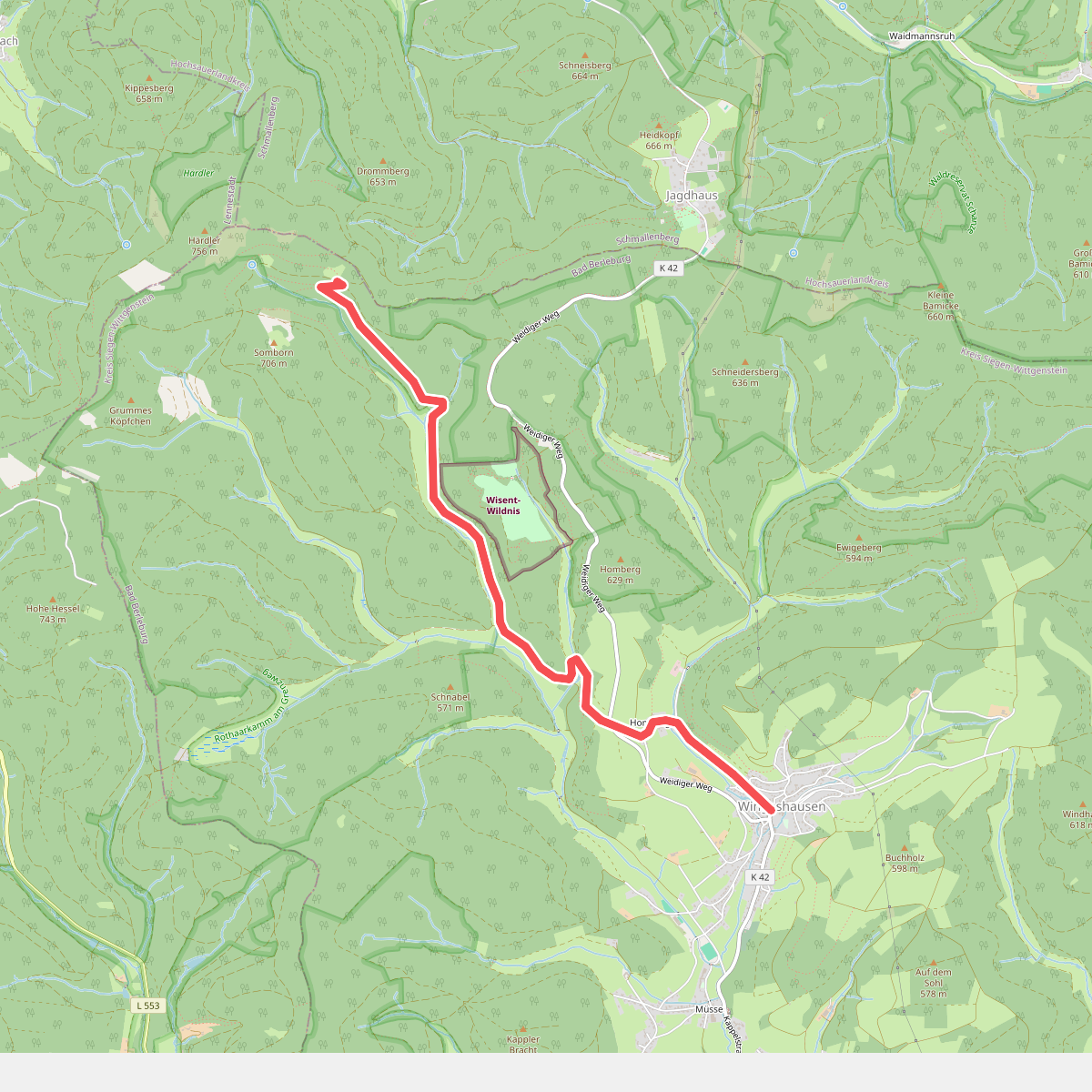 westlicher Rothaarsteig-Zuweg Aue-Wingeshausen