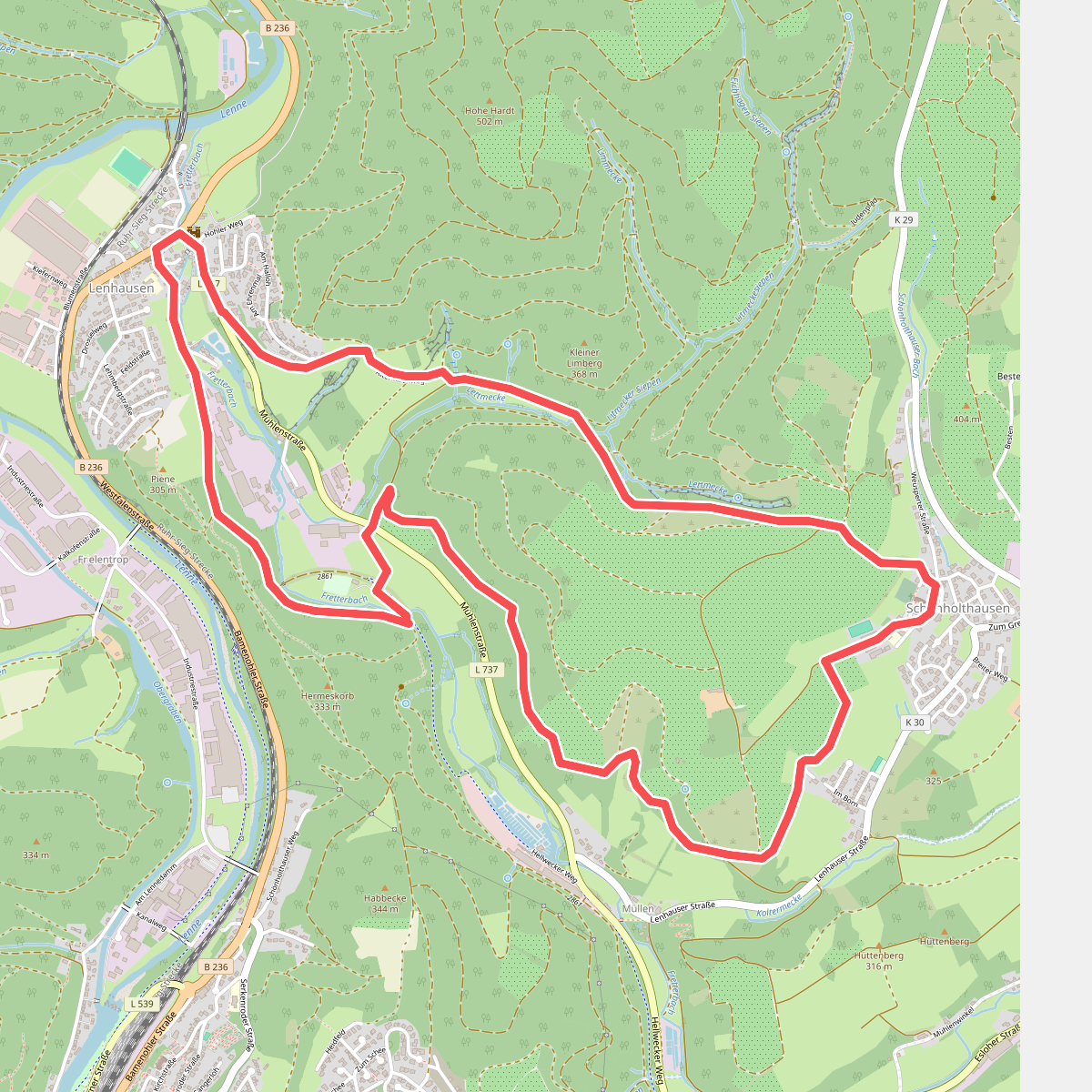 Rundwanderweg Alter Kirchweg Schönholthausen-Lenhausen Z
