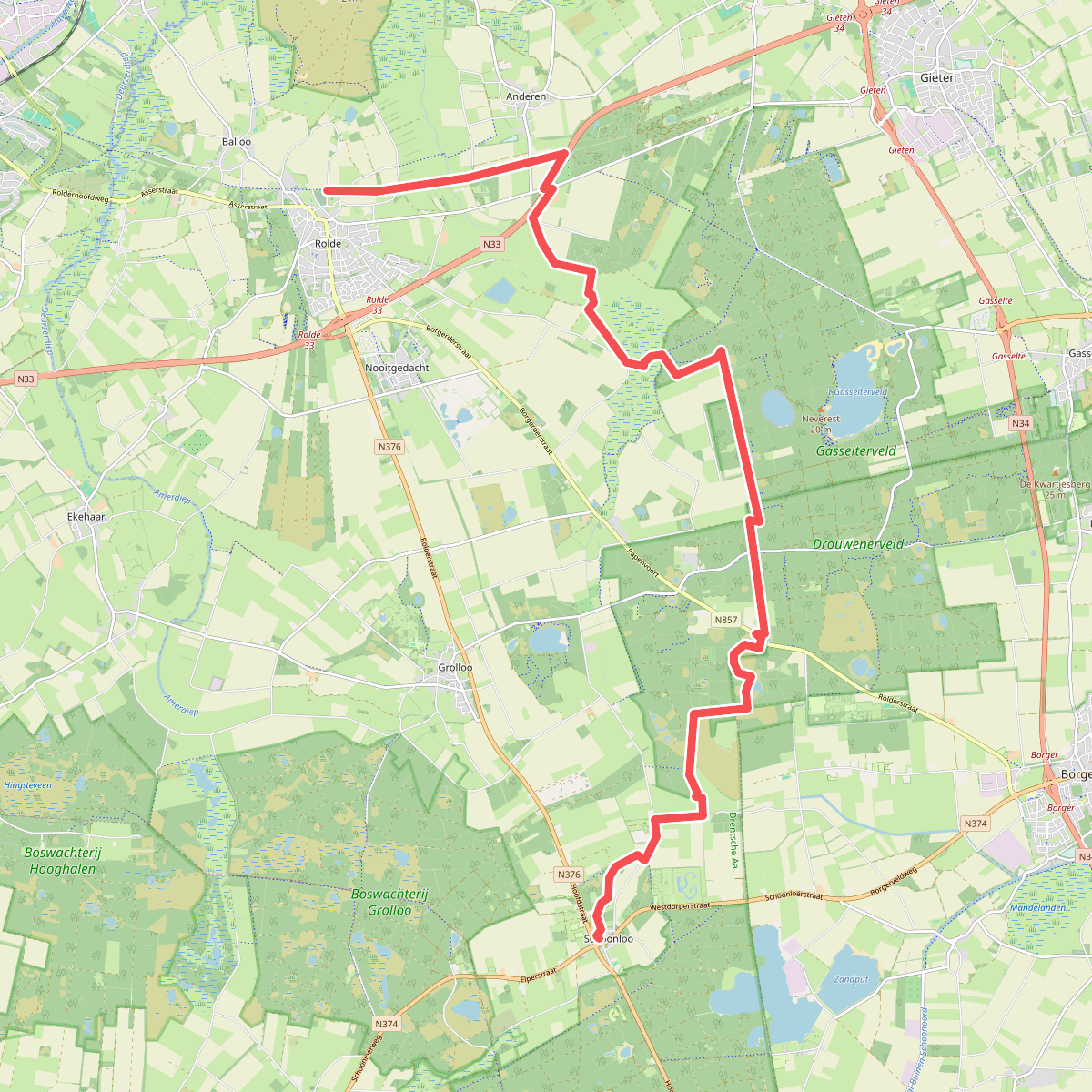 Rolde - Schoonloo · Pieterpad etappe 5
