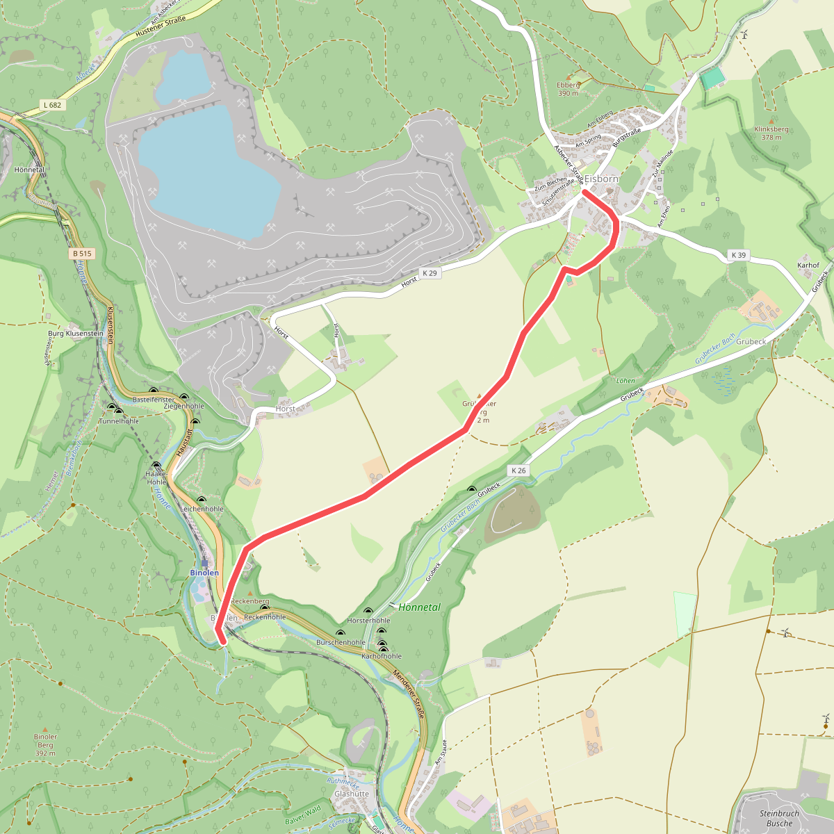 Sauerland-Waldroute Zugang Balve