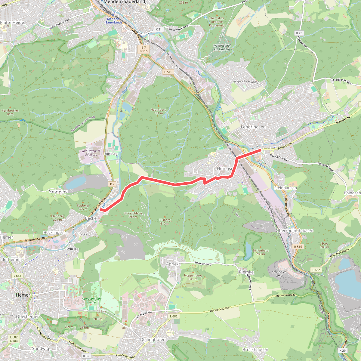Wanderweg Balken Lendringsen-Becke