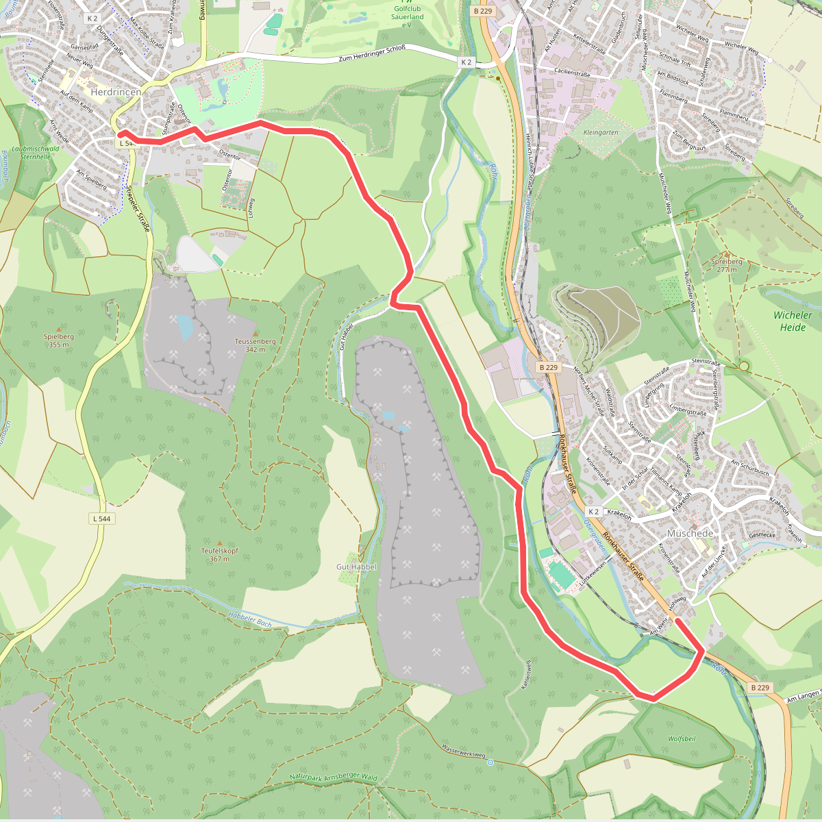 [=] Wanderweg von Müschede nach Herdringen