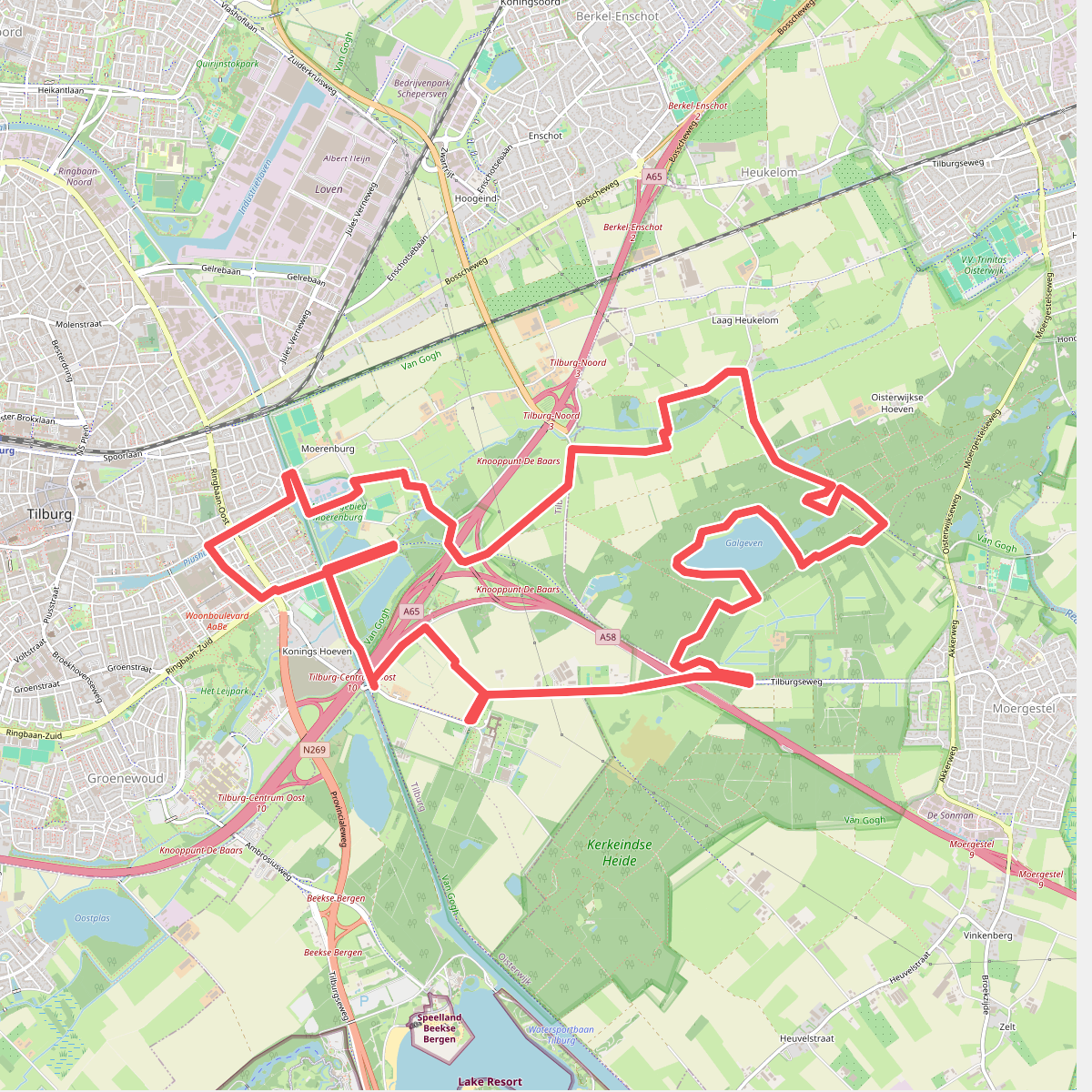 Van Gogh NP wandelroute Tilburg