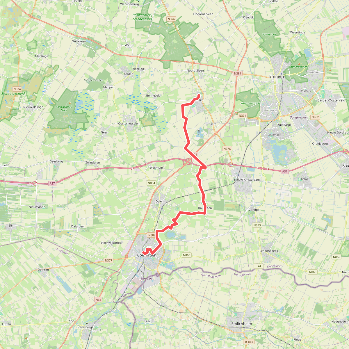 Sleen - Coevorden · Pieterpad etappe 7