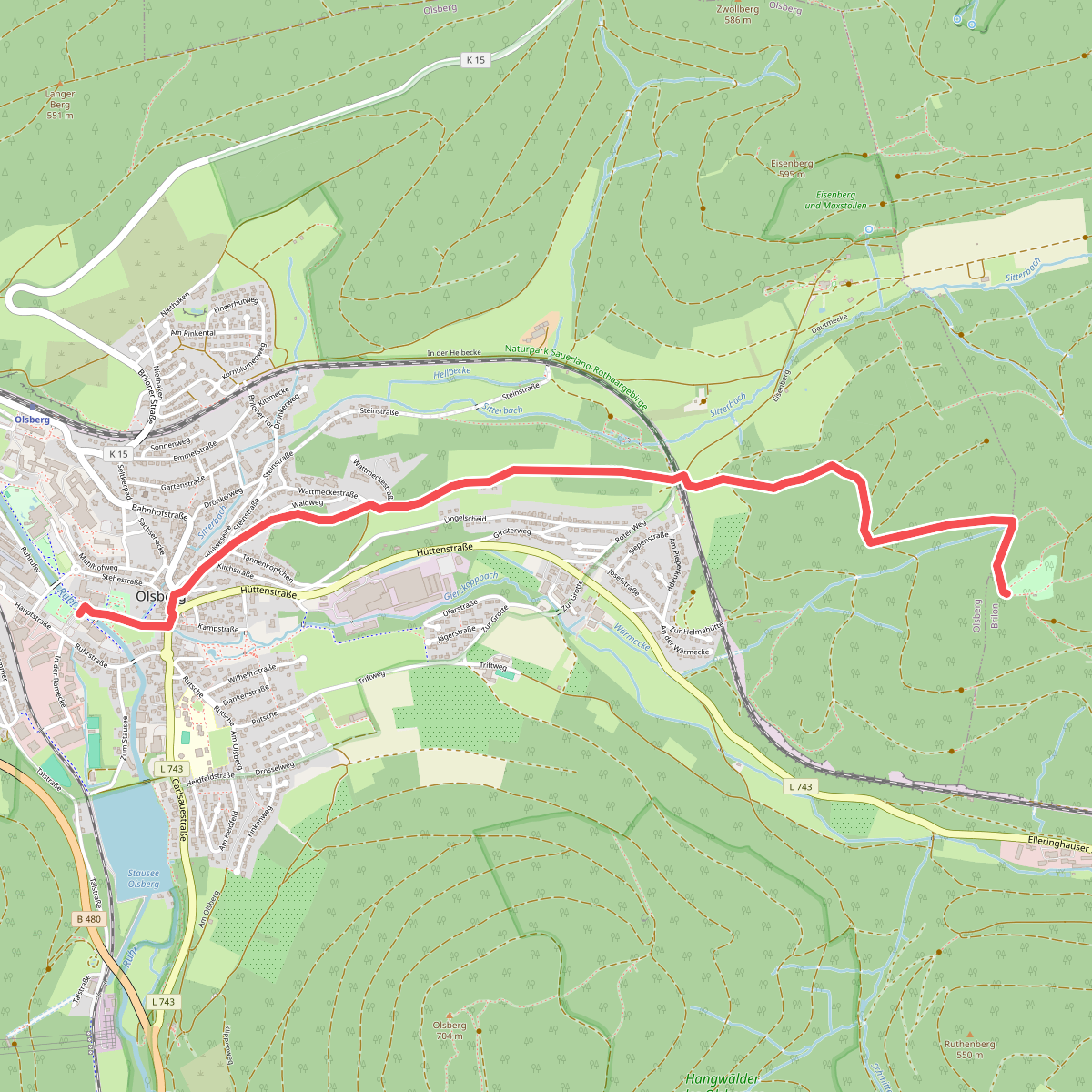 Rothaarsteig Zugang Olsberg