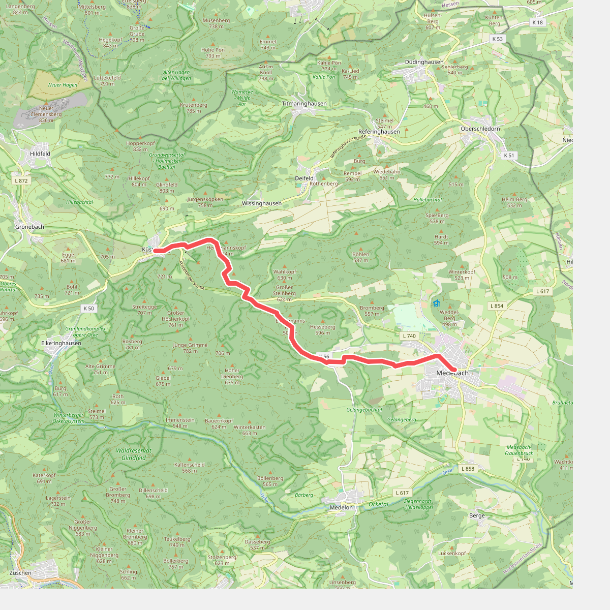 Rothaarsteig Zugang Medebach