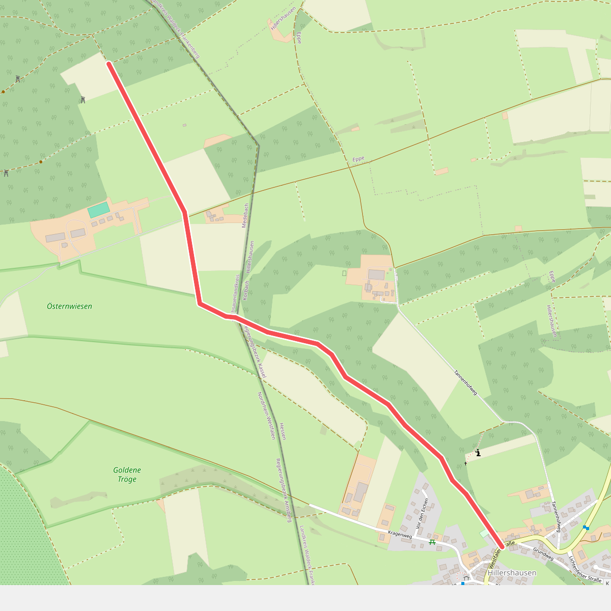 Zugangsweg Sauerland Höhenflug von Hillershausen