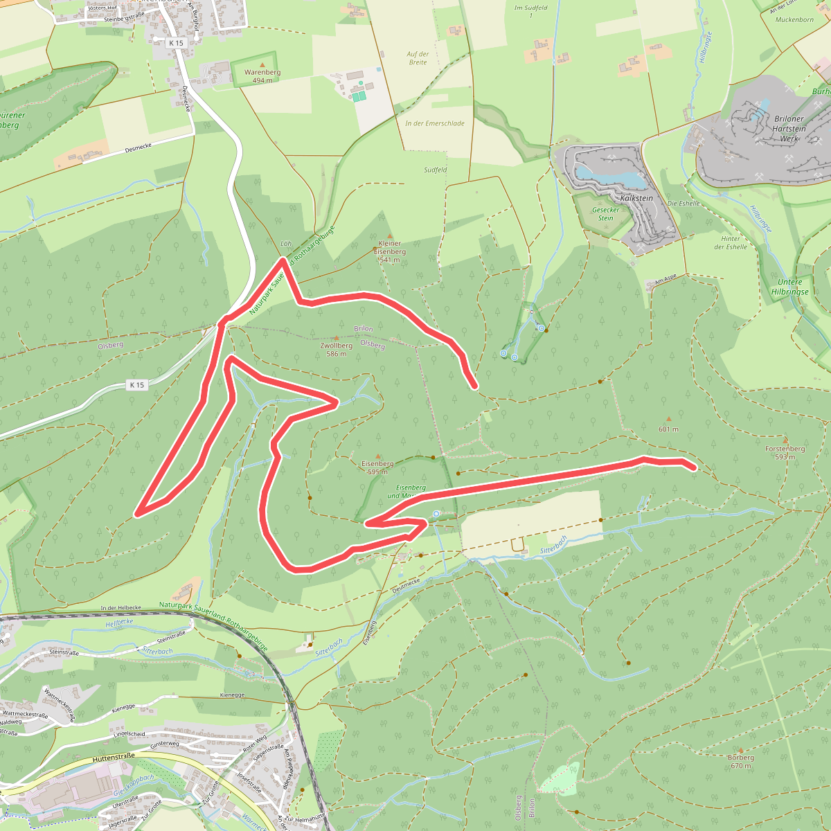 [A4] Rundwanderweg "Zwöllberg - Eisenberg - Rinketal" bei Olsberg