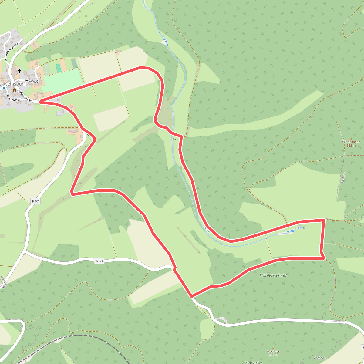 Rundwanderweg Schweinsbühl 3 Rhenequelle