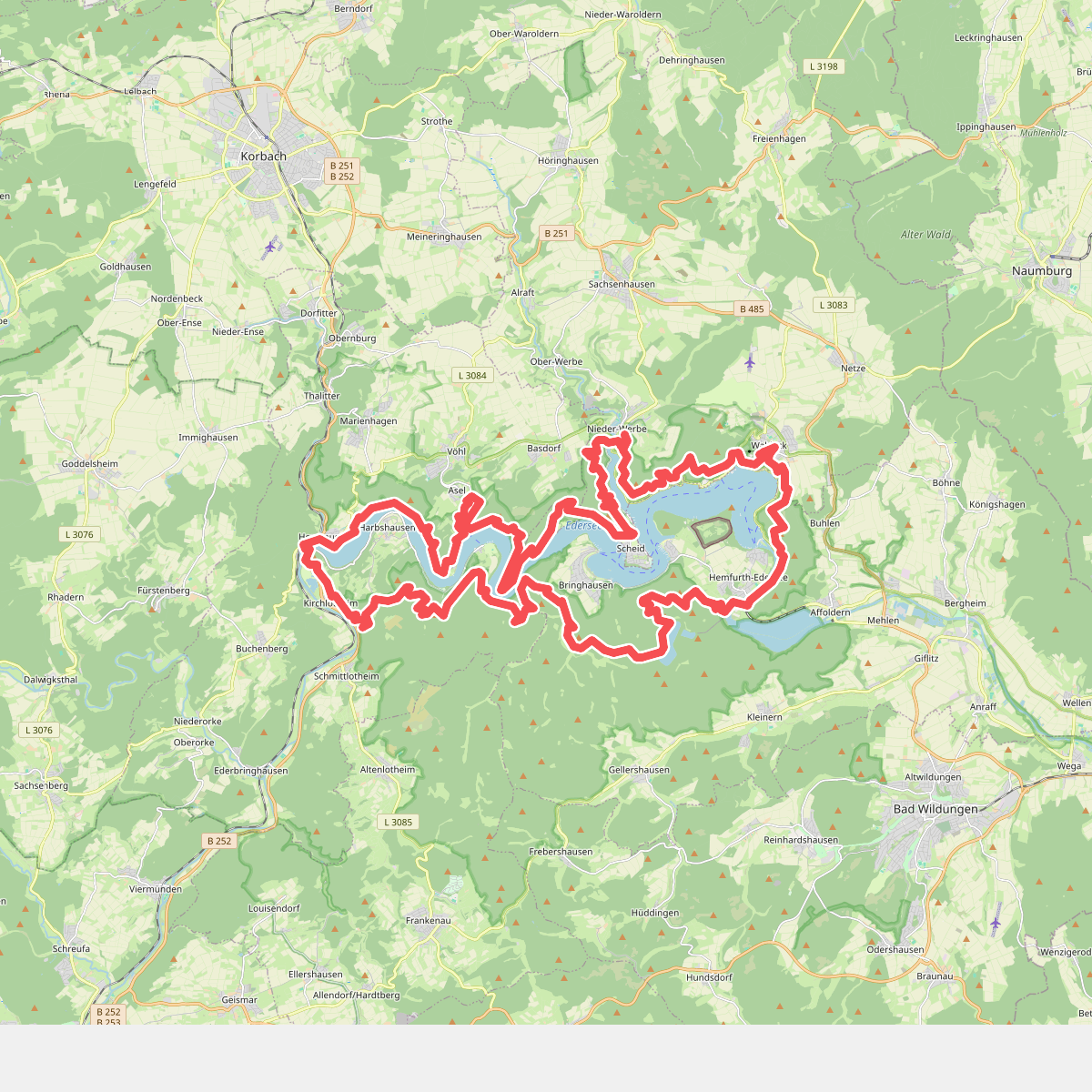Urwaldsteig Edersee, Hauptroute