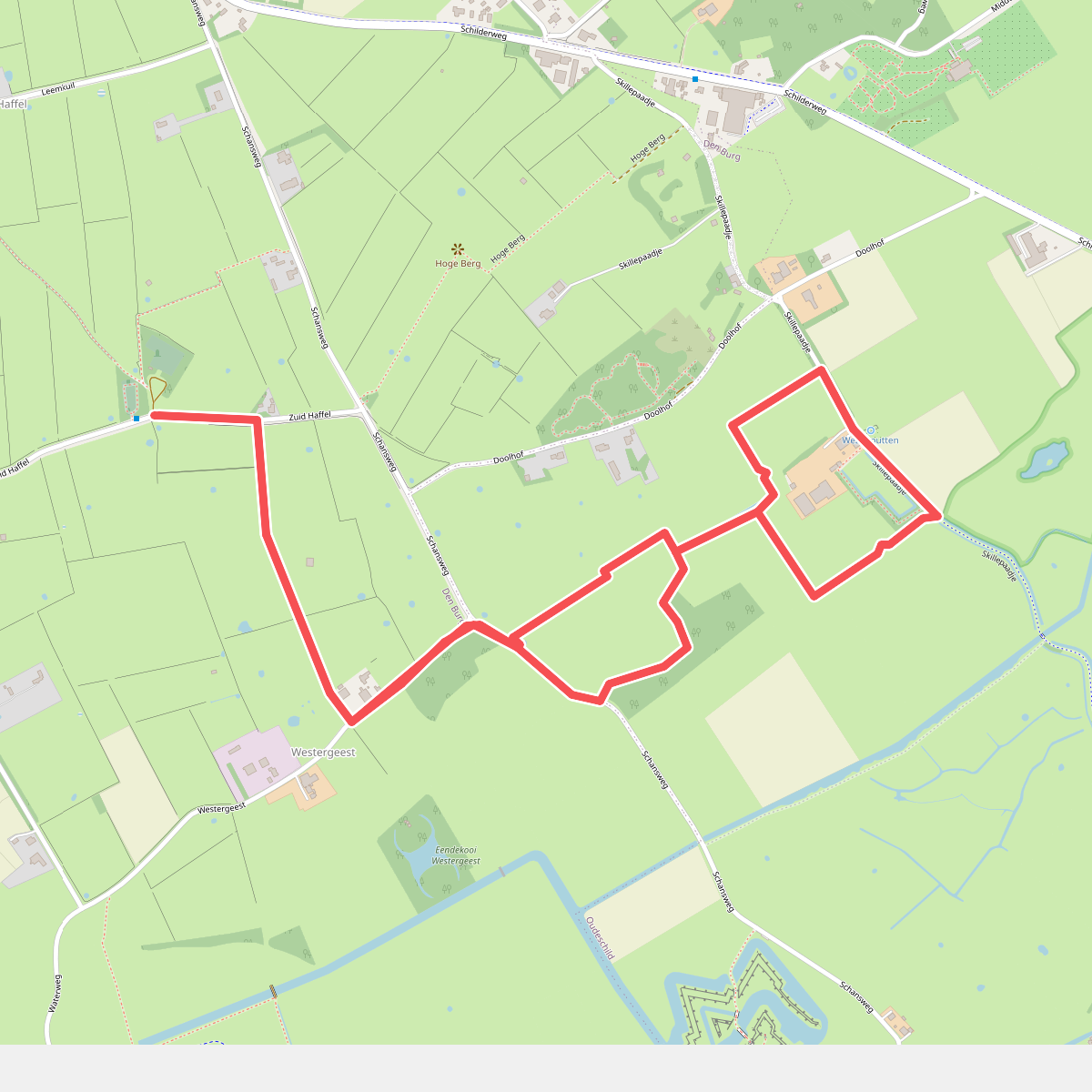 Paadjes van De Waddel tot Brakestein (groen)