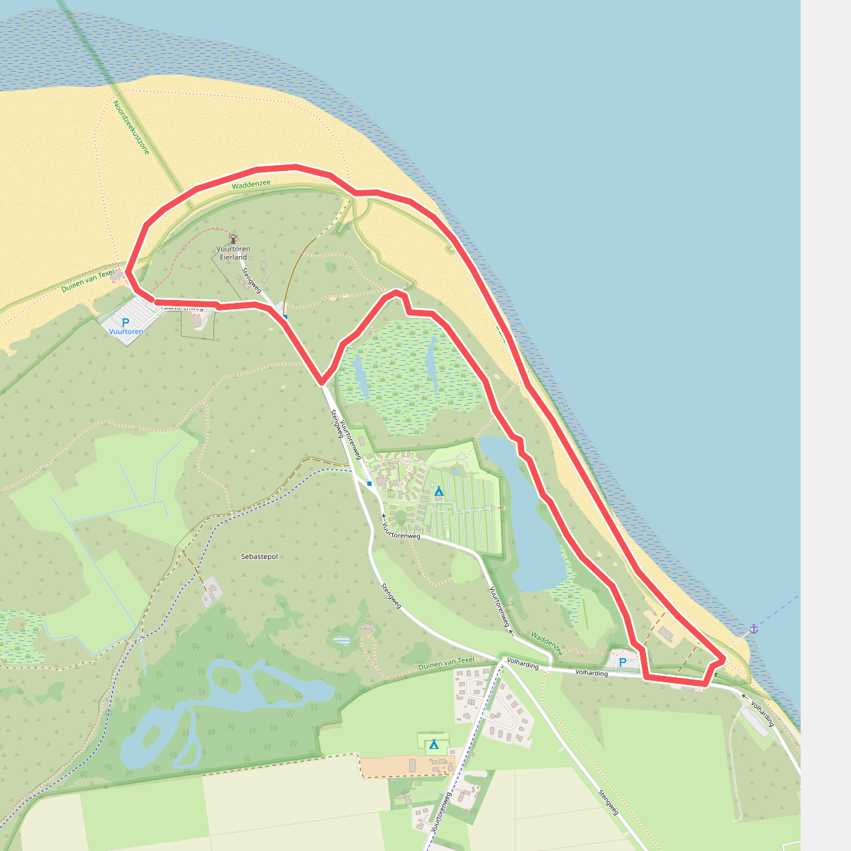 Ommetje Eierlandse Gat (rood)