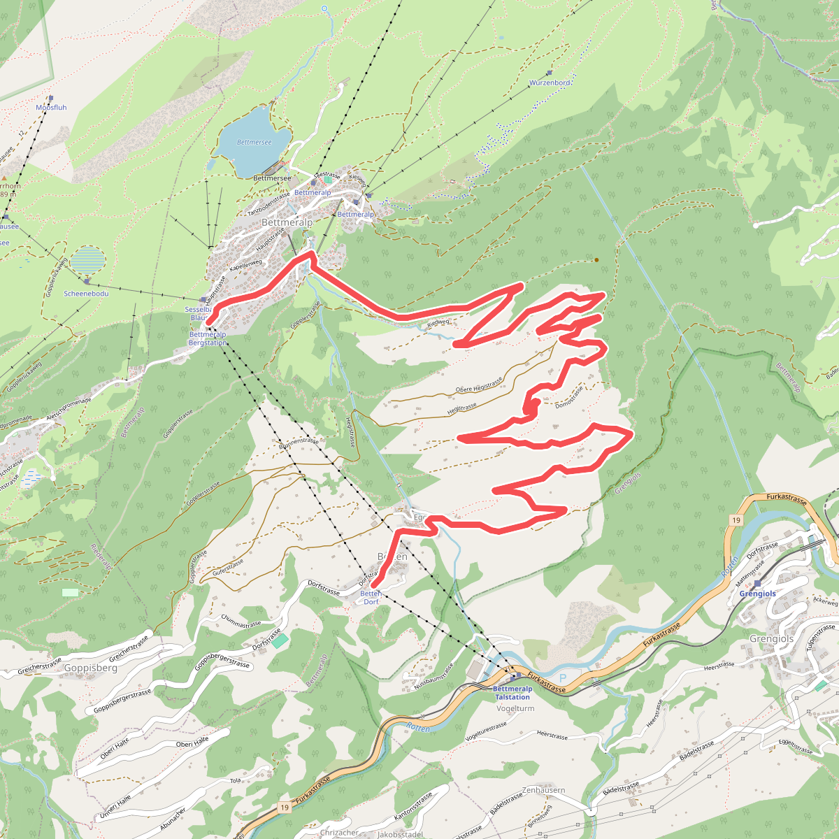 Wandeling Bettmeralp naar Betten