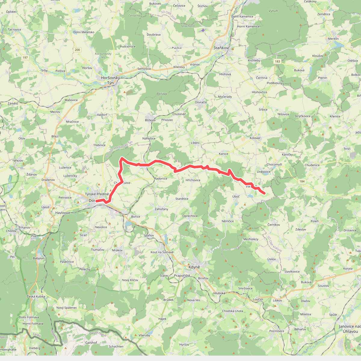 [M] dvůr Košenice - Milavče - Domažlice