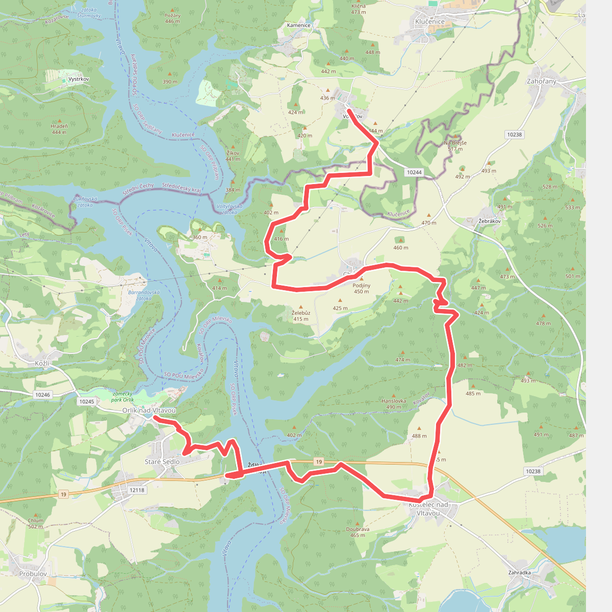 [M] Volfířov - Orlík nad Vltavou