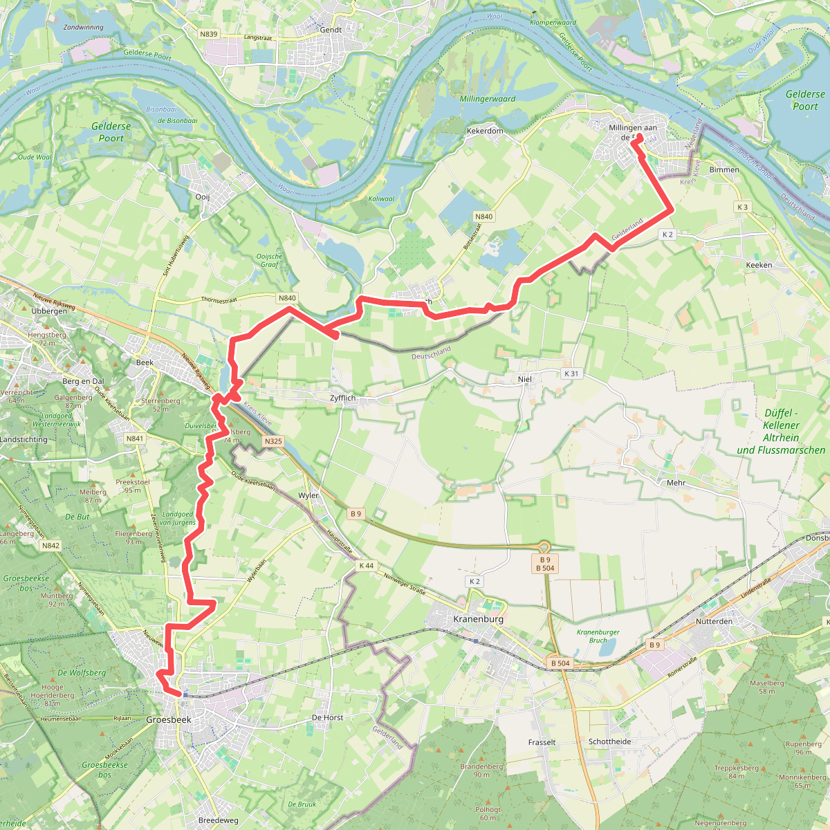 Millingen - Groesbeek · Pieterpad etappe 17