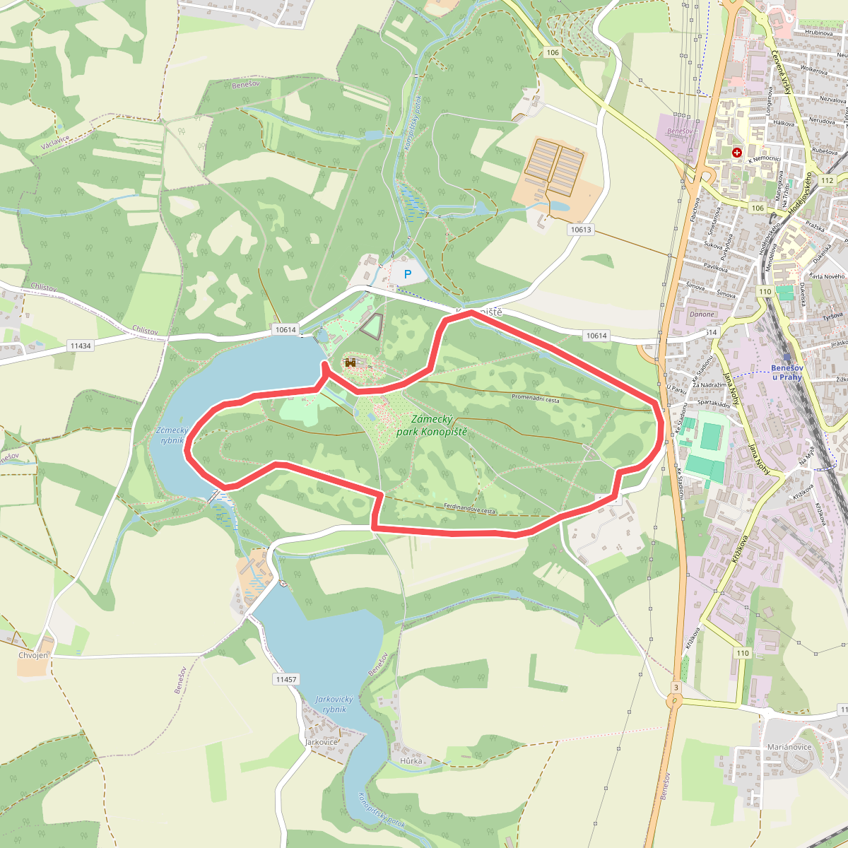 [Č] Konopiště, okružní trasa