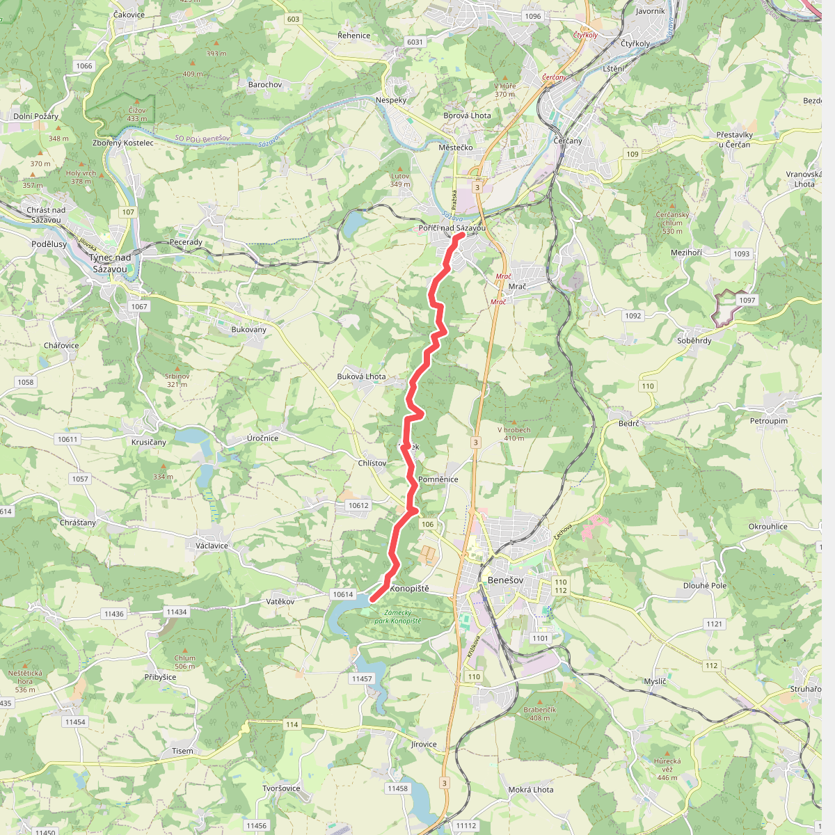 [Č] Poříčí nad Sázavou - Benešov