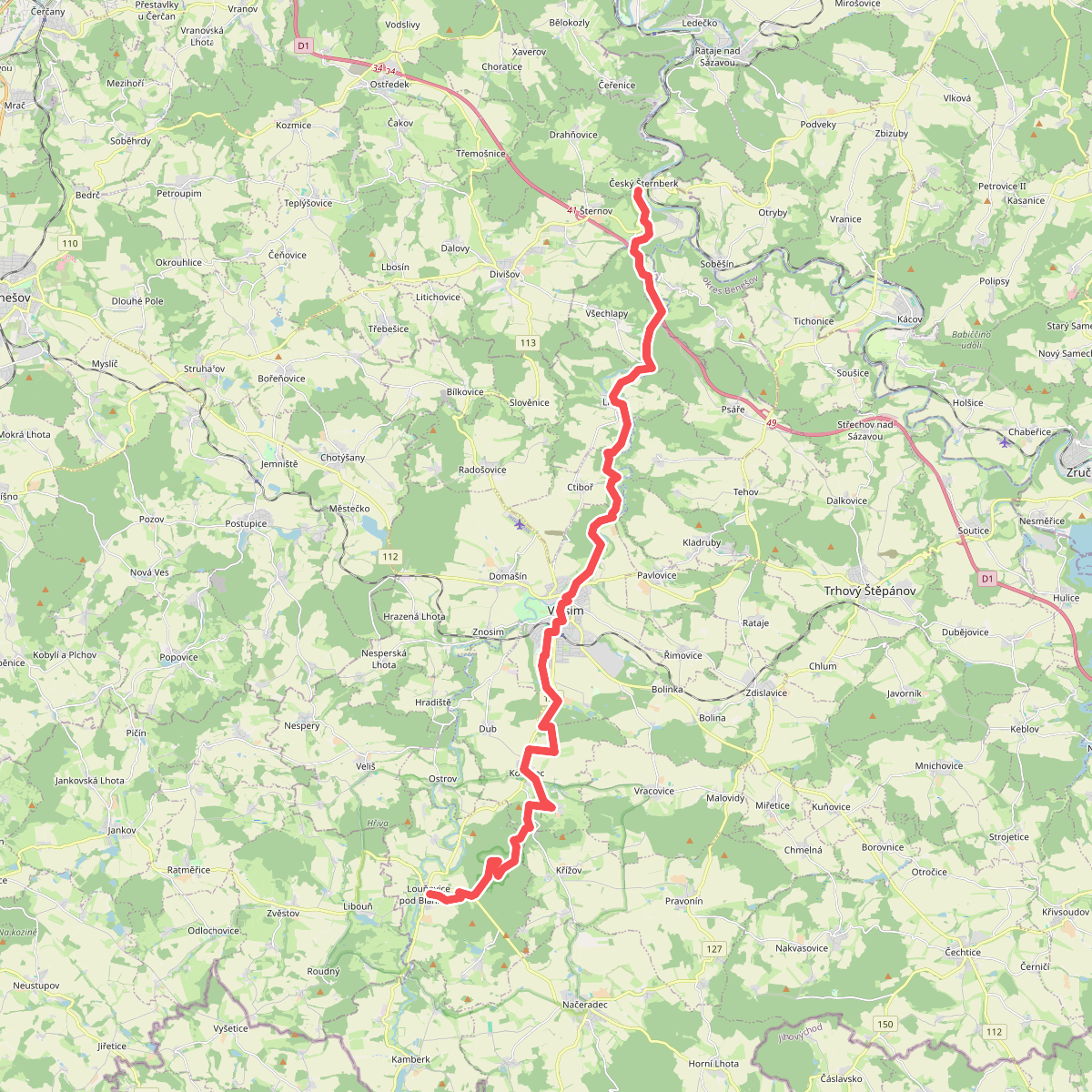 Blaník - Říp - etapa 1: Louňovice pod Blaníkem - Český Šternberk