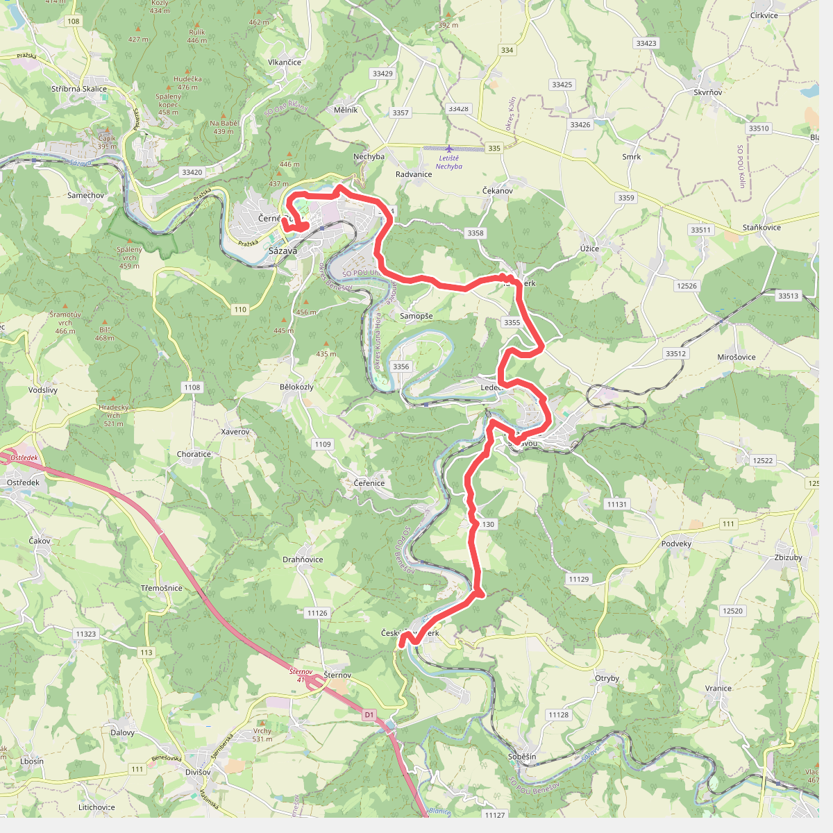 Blaník - Říp - etapa 2: Český Šternberk - Sázava