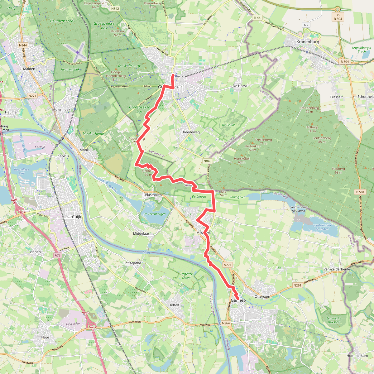 Groesbeek - Gennep · Pieterpad etappe 18