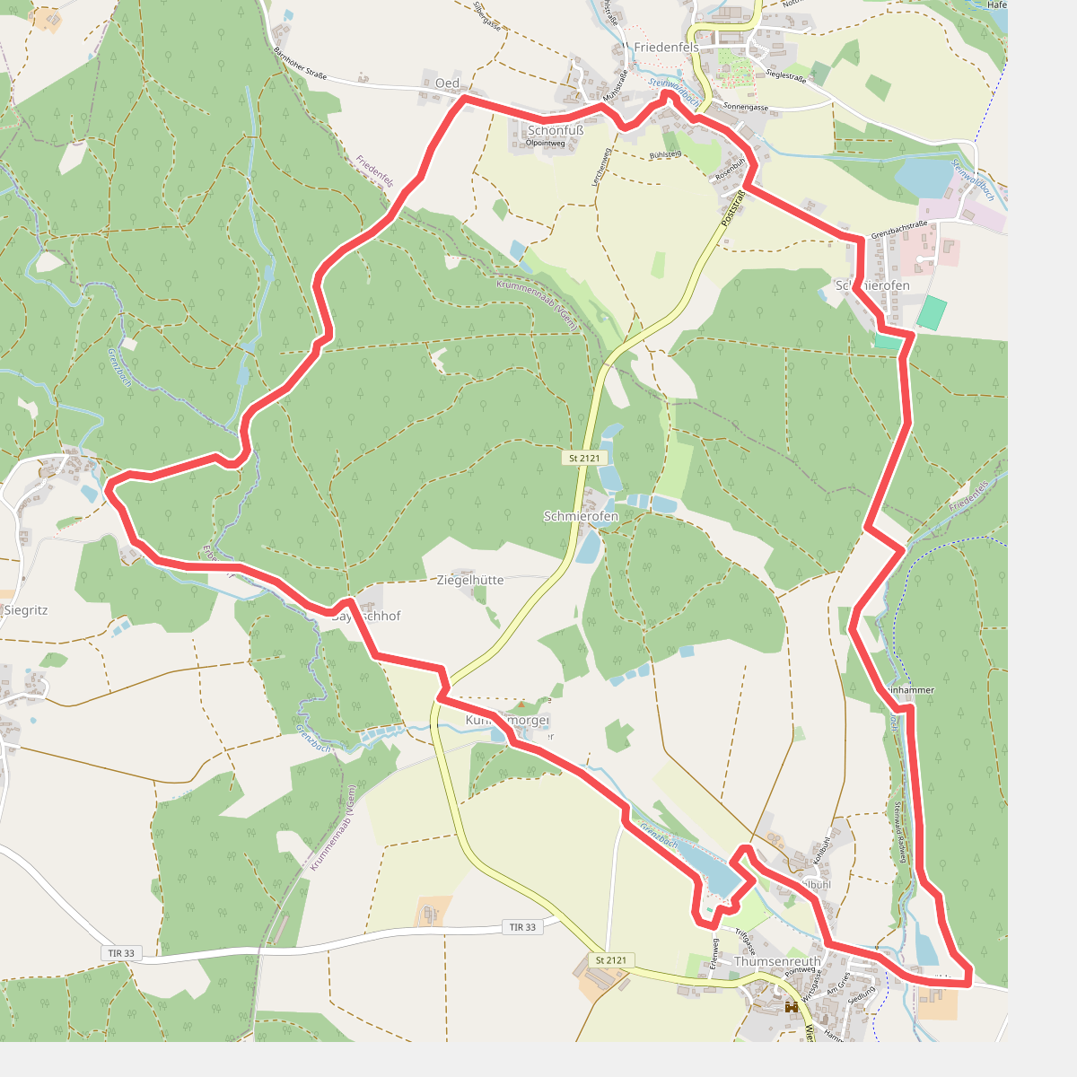 Friedenfels Rundwanderweg grün
