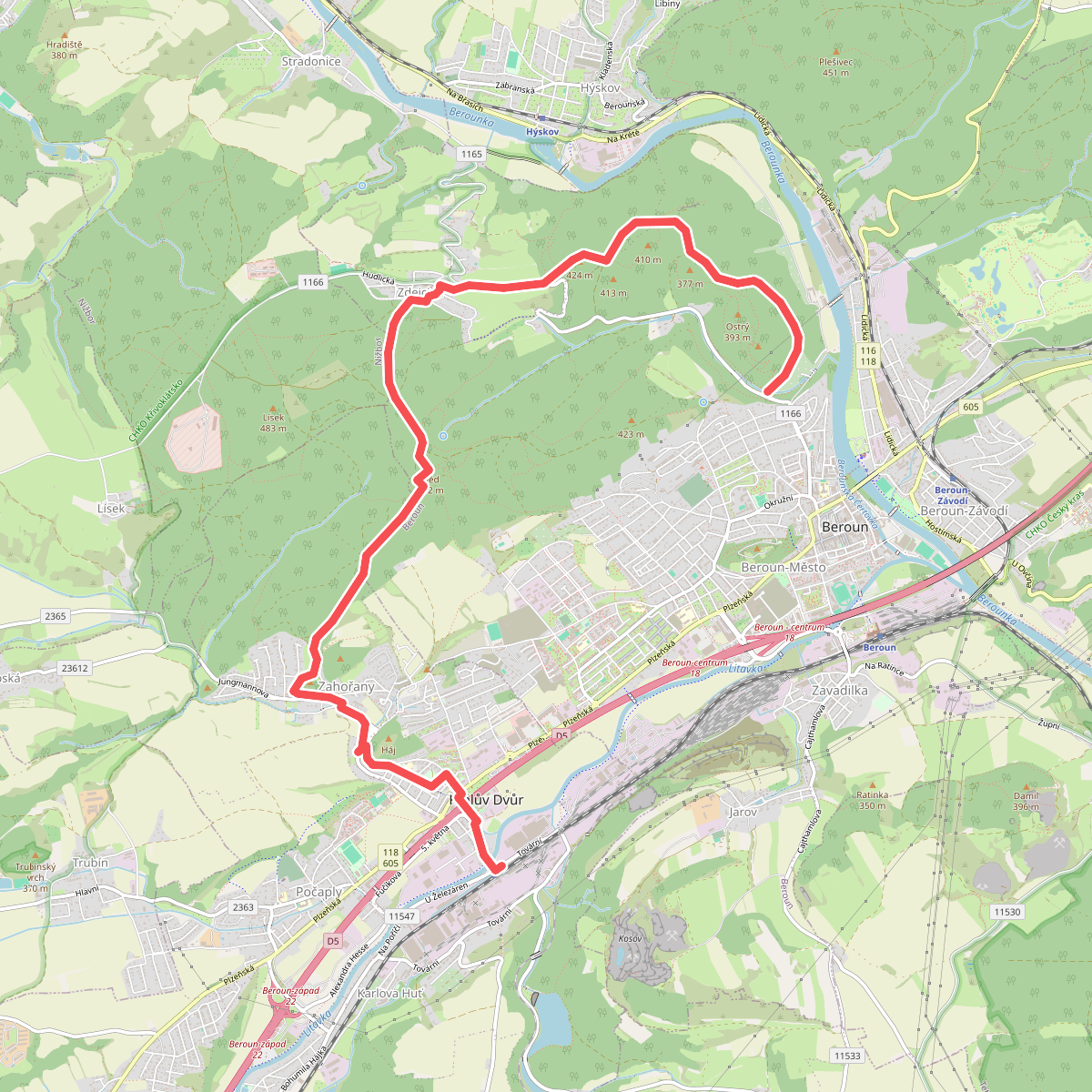 [Z] Králův Dvůr - Děd - Beroun, chaty
