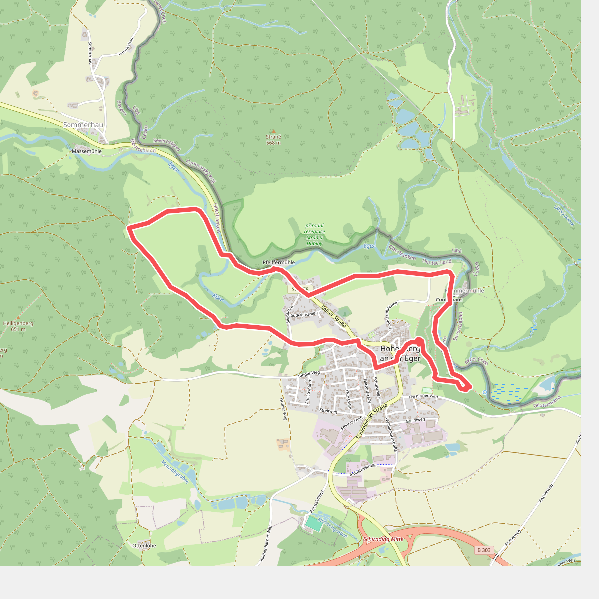 Wanderweg 1 Hohenberg a.d. Eger