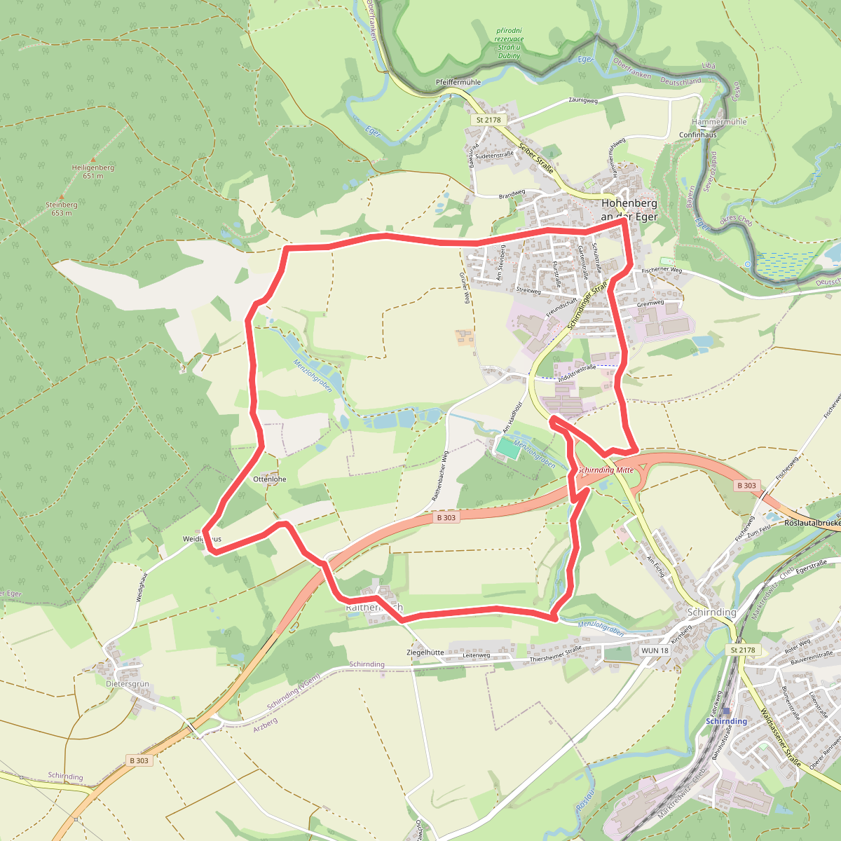 Wanderweg 4 Hohenberg a.d. Eger