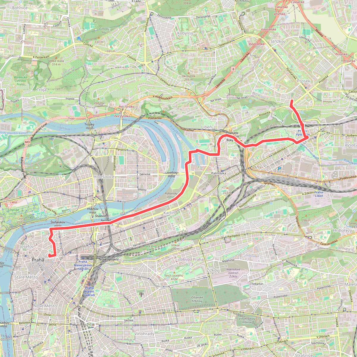 Svatojakubská cesta, Žitavská trasa, Praha Prosek - Praha Staré Město