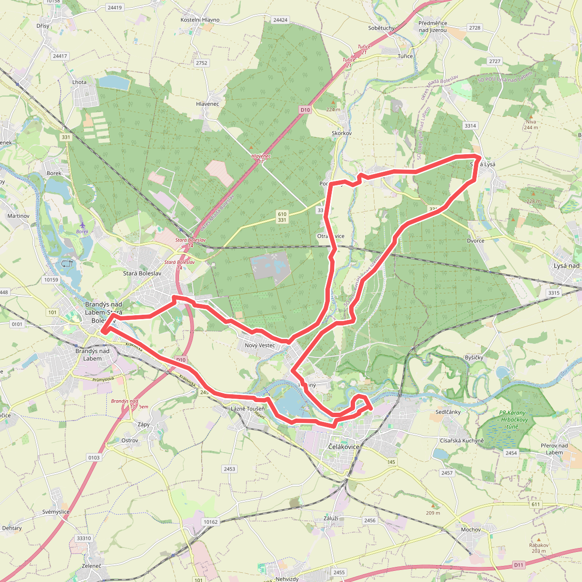 [M] Brandýs nad Labem - Stará Lysá - Brandýs nad Labem